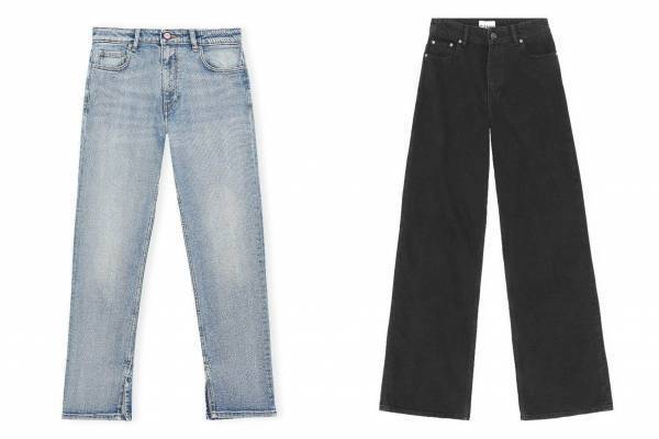 「ガニー デニム」スリット入りやワイドなど全4型のパンツ、選べる2種のレングス＆幅広いサイズ展開で