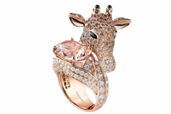 ブシュロン「アニマル」ジュエリーに新作、ダイヤモンドが輝くキリン＆シマウマのリング