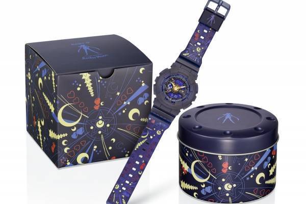 BABY-G「セーラームーン」変身シーン着想の腕時計、煌めく月モチーフ入り“夜空”文字板など