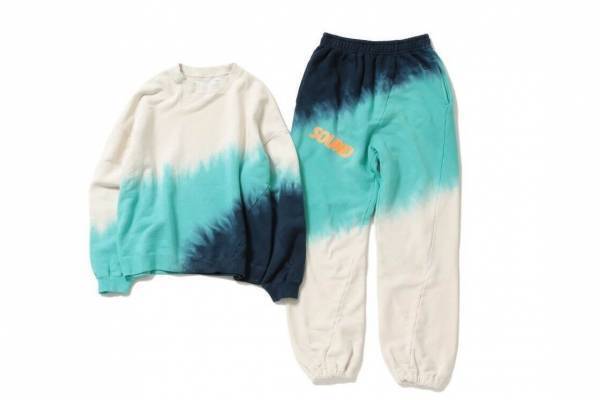 レイ ビームス×ノーマティーディー”スプラッシュ柄＆グラデーション模様”のスウェットセットアップ
