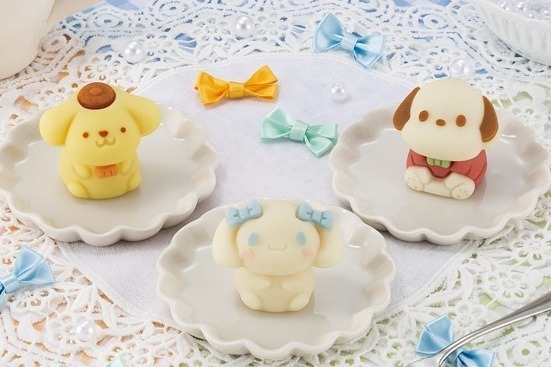サンリオのシナモロール・ポムポムプリン・ポチャッコが和菓子に！リボンでおめかし、ミルクやバナナ味