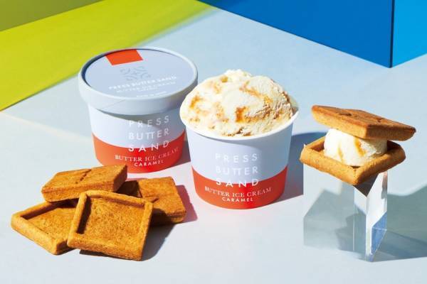 プレスバターサンド“自分で挟んで味わう”濃厚バターキャラメルアイス＆バタークッキーの限定セット