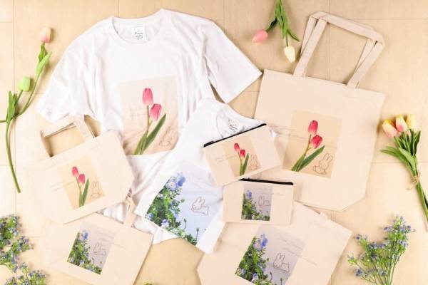 フラワーミッフィー“生花のフォトプリント”主役の新Tシャツ＆トート、ミッフィーモチーフ入りで