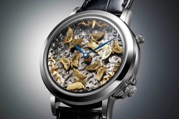 クレドールより6匹の蝶が文字板に羽ばたく限定腕時計、現代の名工・照井 清が手掛ける