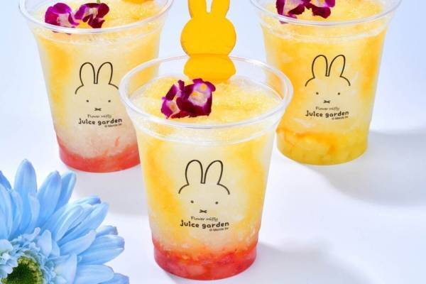 “ミッフィーゼリー”＆食べられる花付きレモンフローズン、フラワーミッフィー ジュースガーデン浅草店で