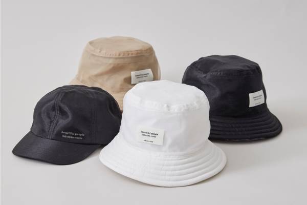ステュディオス×ビューティフルピープルのウィメンズバケットハット＆キャップ、透け感のあるオーガンジーで
