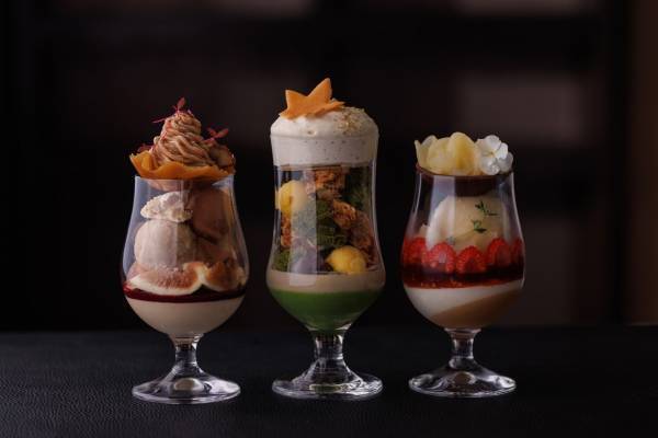 フォーシーズンズホテル京都から秋限定「プレミアムパフェ」ラム酒×マロンや抹茶モンブランパフェ