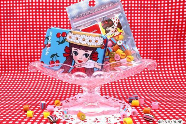 パパブブレ×内藤ルネのコラボキャンディ、“レトロカワイイ”チェリー柄＆メロンソーダキャンディなど