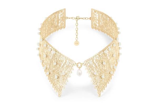 ディオール“繊細”レースモチーフの新作ジュエリー、付け襟ネックレスやパールが揺れるピアス