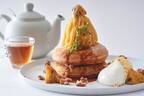カフェ＆ブックス ビブリオテーク“安納芋＆モンブラン”の限定パンケーキ、発酵バタークリーム添え