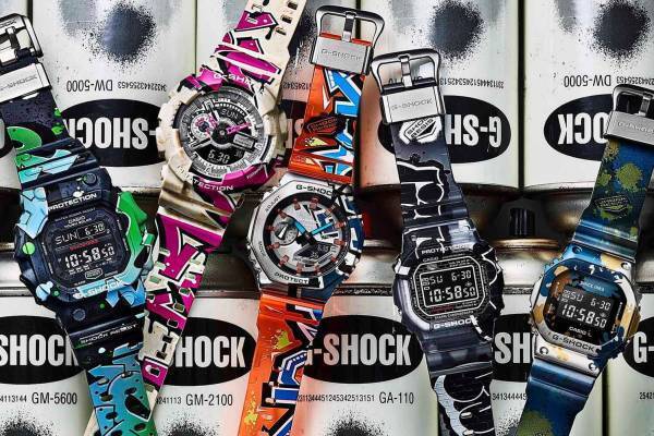 G-SHOCKの新作「ストリート スピリット」時計全体にグラフィティをプリントした全5モデル