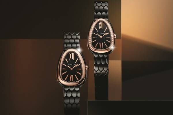 ブルガリ「セルペンティ」新作“ブラック”腕時計、ダイヤモンドが輝くローズゴールドベゼル