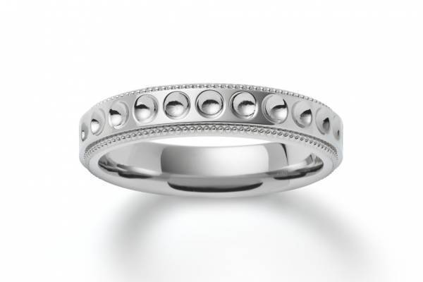 ミキモト新作マリッジリング、“パールネックレス”着想のグラフィカルな模様入り