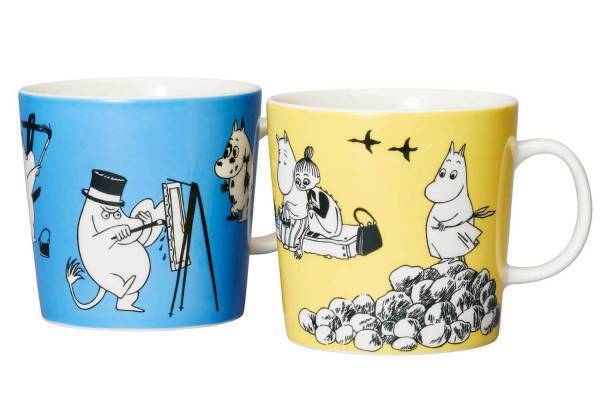 「ムーミン バイ アラビア」90年代マグが大きめサイズで復刻、トーベ・ヤンソンのイラストをコラージュ