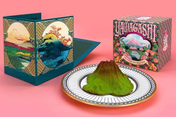 桃源郷の土産物屋「小楽園」の山菓子、地形データを基に実在の山を再現した“食べるジオラマ”