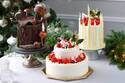 ウェスティンホテル東京22年クリスマスケーキ、サンタ&雪だるまを飾った2段のショートケーキ