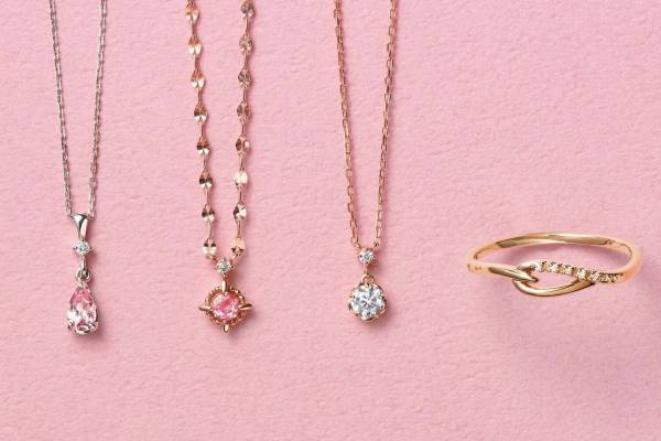 ヴイエー ヴァンドーム青山「ピンク」ジュエリー、ピンクトルマリンが“うるうる”輝くネックレス