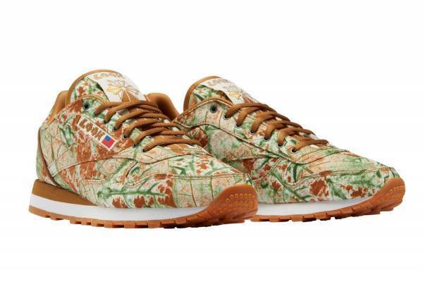 リーボック×米・ルックスタジオのコラボスニーカー、リーフカモ柄アッパーにロゴ＆星条旗入り