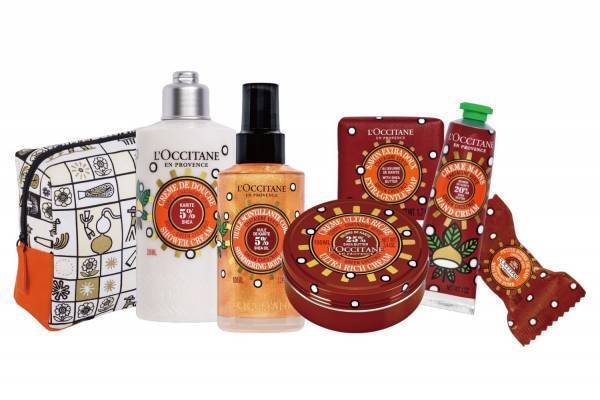 ロクシタン22年クリスマスコフレ・コスメ第1弾、「アップルマロン」の香りのボディケアセット