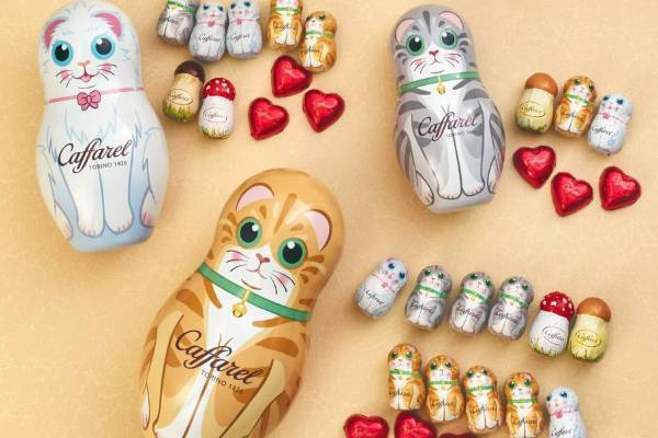 カファレルのチョコ「ジャンドゥーヤ」が特大缶に、猫マトリョーシカなど「ビッグサイズシリーズ」