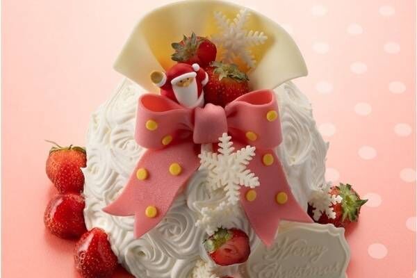 西武池袋本店22年クリスマスケーキ、”大きなリボン”のショートケーキ&amp;くまチョコのムースケーキ