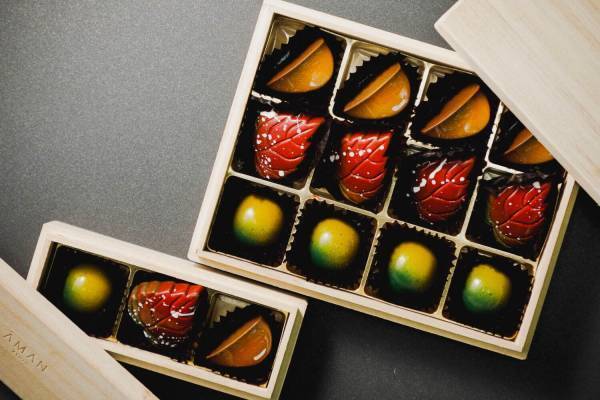 アマン京都「森の庭 ショコラ」森の庭に自生する柚子・栗・山椒を使った限定チョコレート