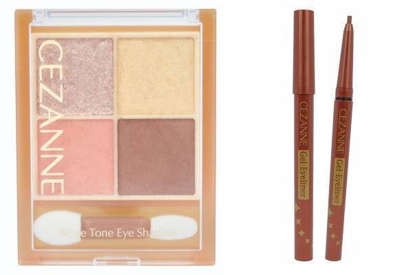 セザンヌ23年春コスメ、“ミモザベージュ”のパステル4色アイパレ＆濃密ジェルアイライナー新色