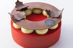 ピエール マルコリーニ22年クリスマスケーキ、”濃厚チョコムース×ピスタチオ”の真っ赤なケーキ