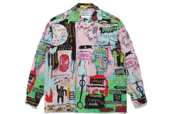 ワコマリアの新作長袖ハワイアンシャツ、現代芸術家ジャン＝ミシェル・バスキアの作品をプリント