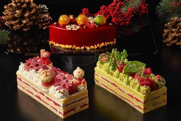 ウェスティンホテル横浜のクリスマスケーキ 2022、3種類のケーキやサンタのチョコレート細工