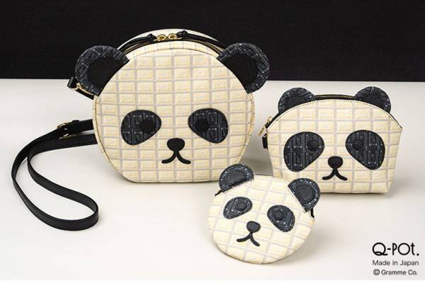 Q-pot.パンダモチーフの新作バッグ&ポーチ、“ホワイトチョコレート”柄のコインケースも