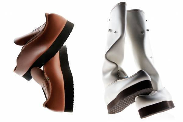 アクネ ストゥディオズ“くちばし”デザインのレザースリッポン＆ブーツ、スウェーデン「ケロ」とコラボ