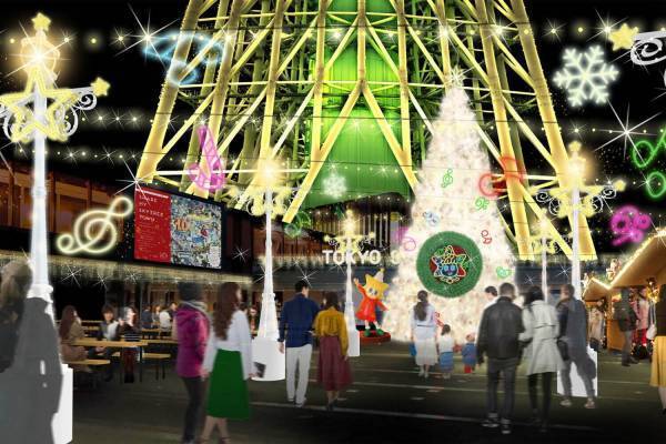 東京スカイツリータウンのクリスマスイルミネーション、高さ8mのツリーやクリスマスマーケットも