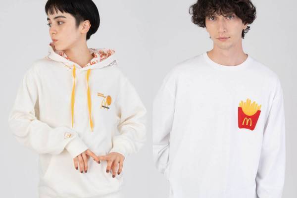 グラニフ×マクドナルド、ポテト刺繍のロンTや包み紙柄パーカーなどコラボアイテム