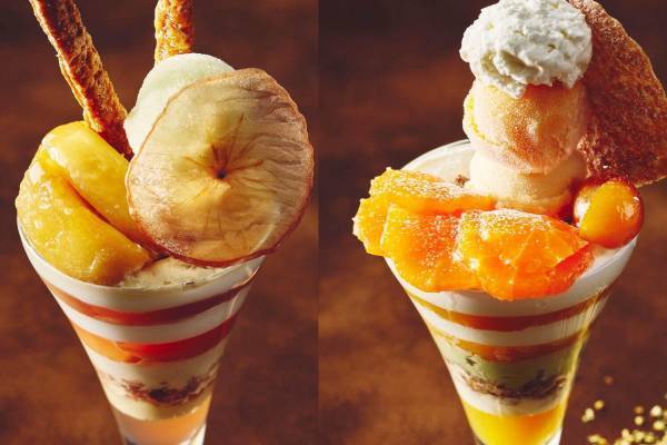 ストリングスホテル東京インターコンチネンタルの冬限定プレミアムパフェ、りんごキャラメル＆みかんチーズ