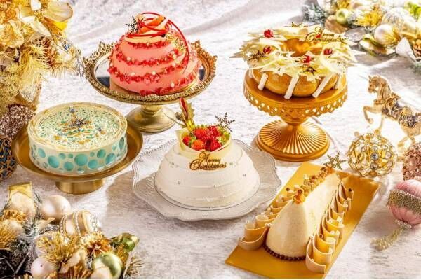 ヒルトン東京22年クリスマスケーキ、繊細なレース風チョコ細工や“まるで宝石”デコレーションのケーキ