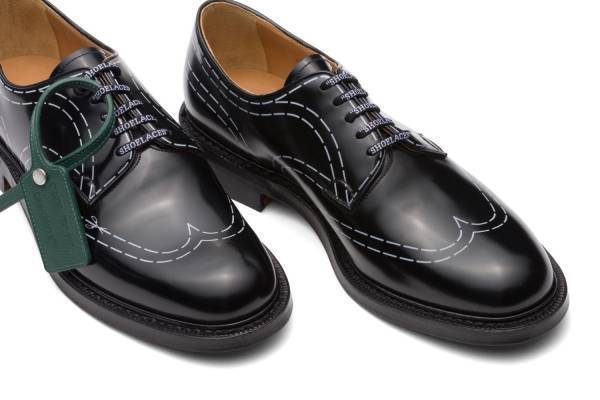 オフ-ホワイト×チャーチ第3弾、パターンメイキングのマークをプリントしたダービーシューズなど