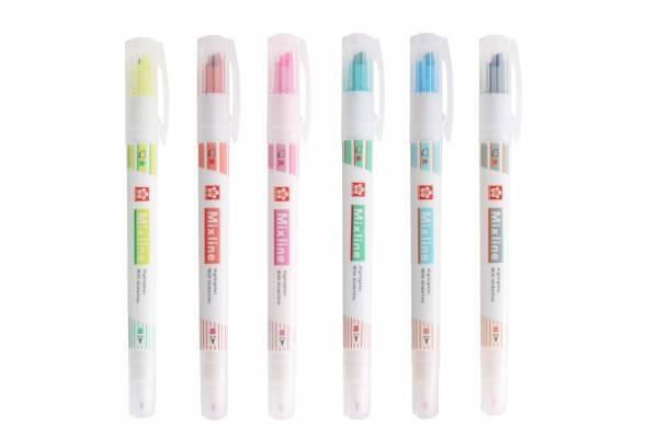 “アンダーラインを同時にひける？！”新感覚ラインマーカー、蛍光イエロー×グリーンなど全6種