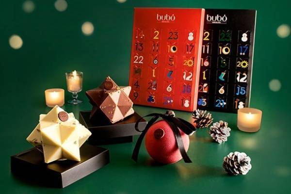 ブボ・バルセロナのクリスマス限定「チョコスカルプチャー」オーナメントモチーフの中に3種のチョコボール