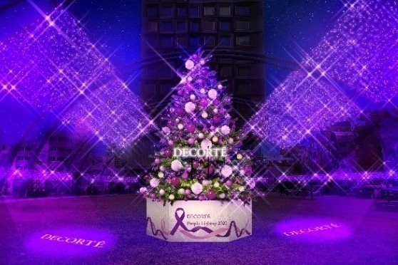 渋谷ミヤシタパーク初のクリスマスイルミネーション、鮮やかな“パープル”の光でライトアップ