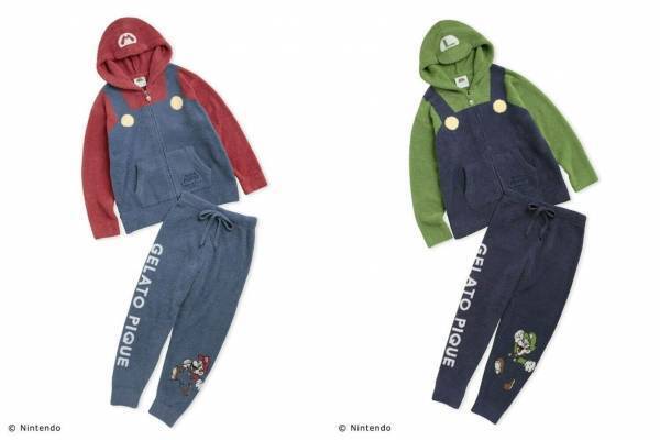 ジェラート ピケ新作「スーパーマリオ」“ルイージ”になりきるルームウェア、帽子風フード付き