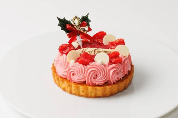 サロン ベイクアンドティーの新作クリスマスケーキ、贅沢いちご×濃厚ピスタチオクリーム