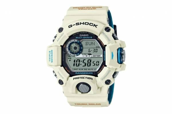 G-SHOCK“ホッキョクグマ”腕時計、オフホワイトのケース＆バンド - 「アースウォッチ」とコラボ