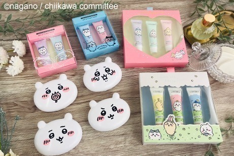 「ちいかわ」ケース入りアイシャドウやリップ＆チーク、“仲良しトリオ”ハンドクリームも