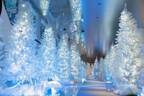 梅田スカイビルのクリスマスイベント、空中庭園に白いツリー輝く「天空の白い森」幻想的なライトアップも