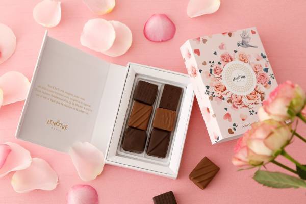 仏発ルノートルの23年バレンタイン、“薔薇の花”ボックスにオレンジやシナモン香るチョコをイン