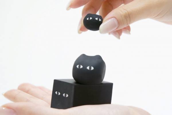 “形を変える猫”イメージの消しゴム「ネコゴム」使う度に愛着度UP？！好きな形に育成可能