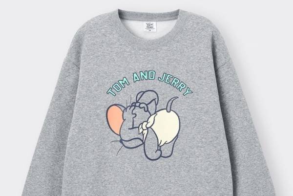 GU「トムとジェリー」コラボウェア“頭を抱えるタフィー”スウェット＆コミック風フーディー