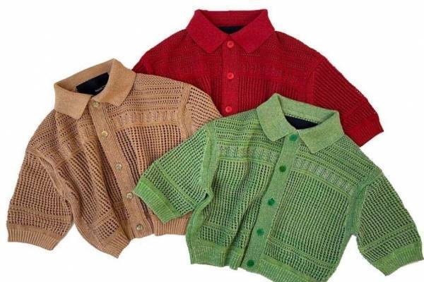 ブソルのレイ ビームス別注ポロ襟ニットカーディガン、“ヴィンテージ風”のショート丈で