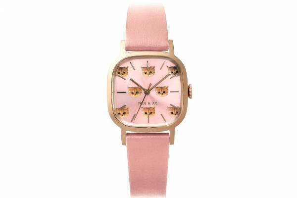 ポール & ジョー“猫のヌネット”モチーフの腕時計、ピンクカラーのチックタック限定ウォッチ